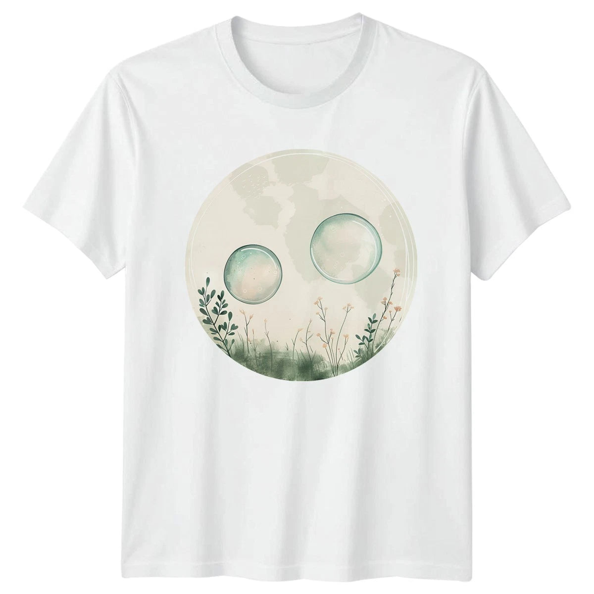 Minimalist Botanical T-Shirt Nature Floral Art Gift For Him And Her