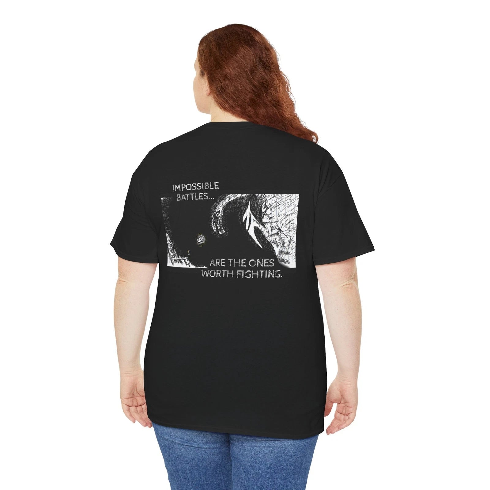 Inner Demon Ink Art | Impossible Battles graphic tee | quote t-shirt