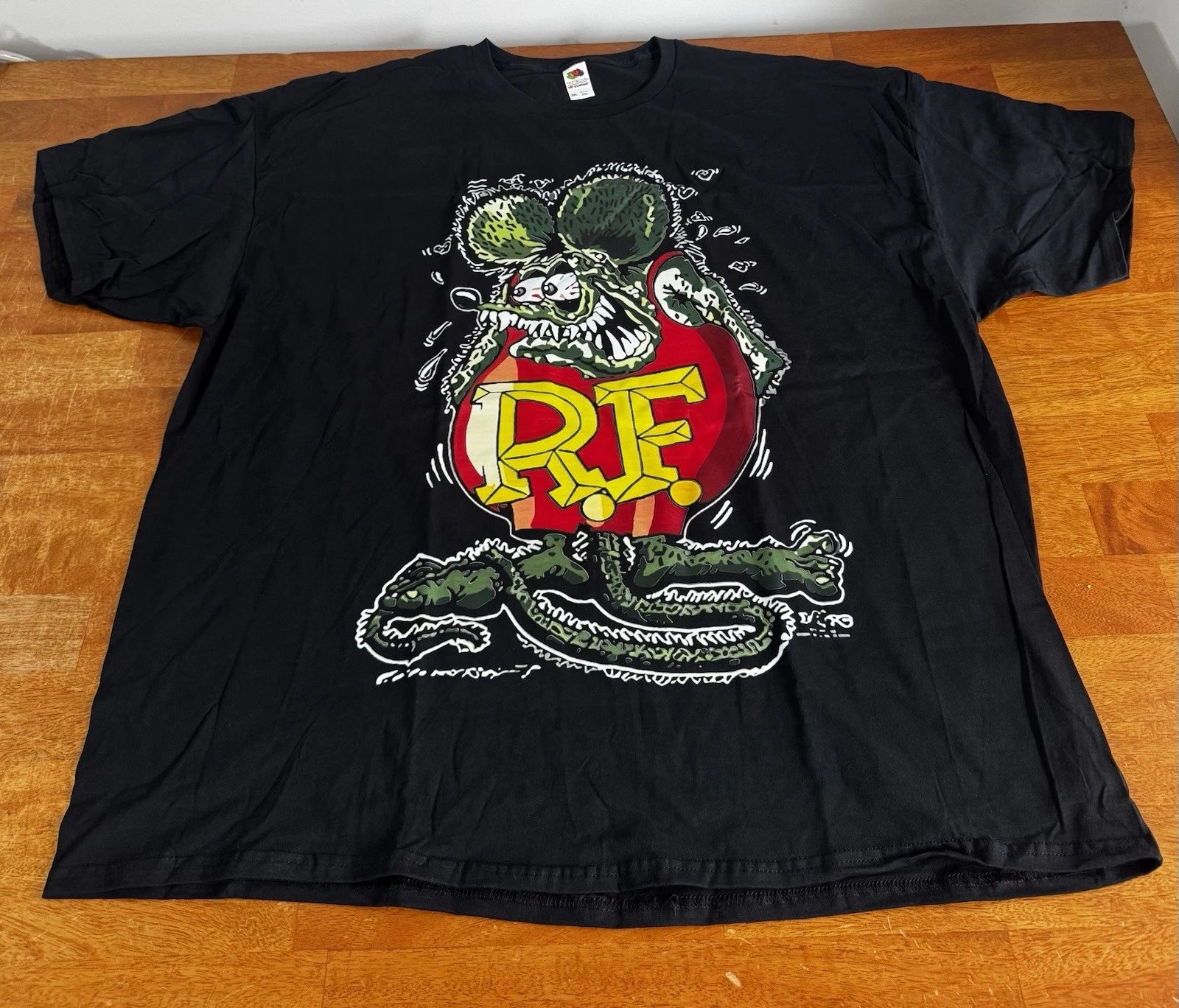Fruit Of The Loom Rat Punk Rock Racing Style Graphic T-Shirt Mens 3XL Black Tee