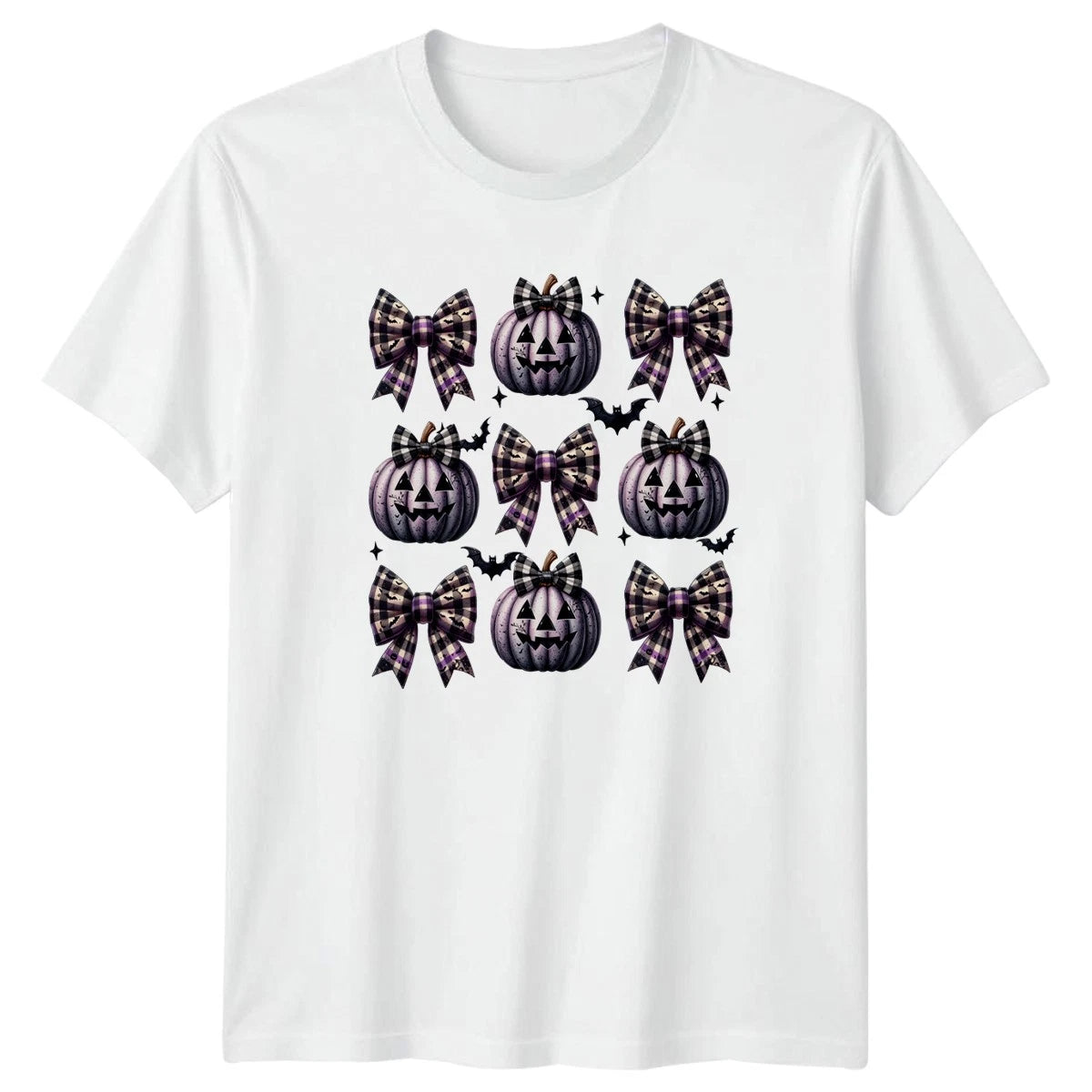 Coquette Pumpkin Bows Womens T-Shirt Coquette Aesthetic Halloween Gift For Her