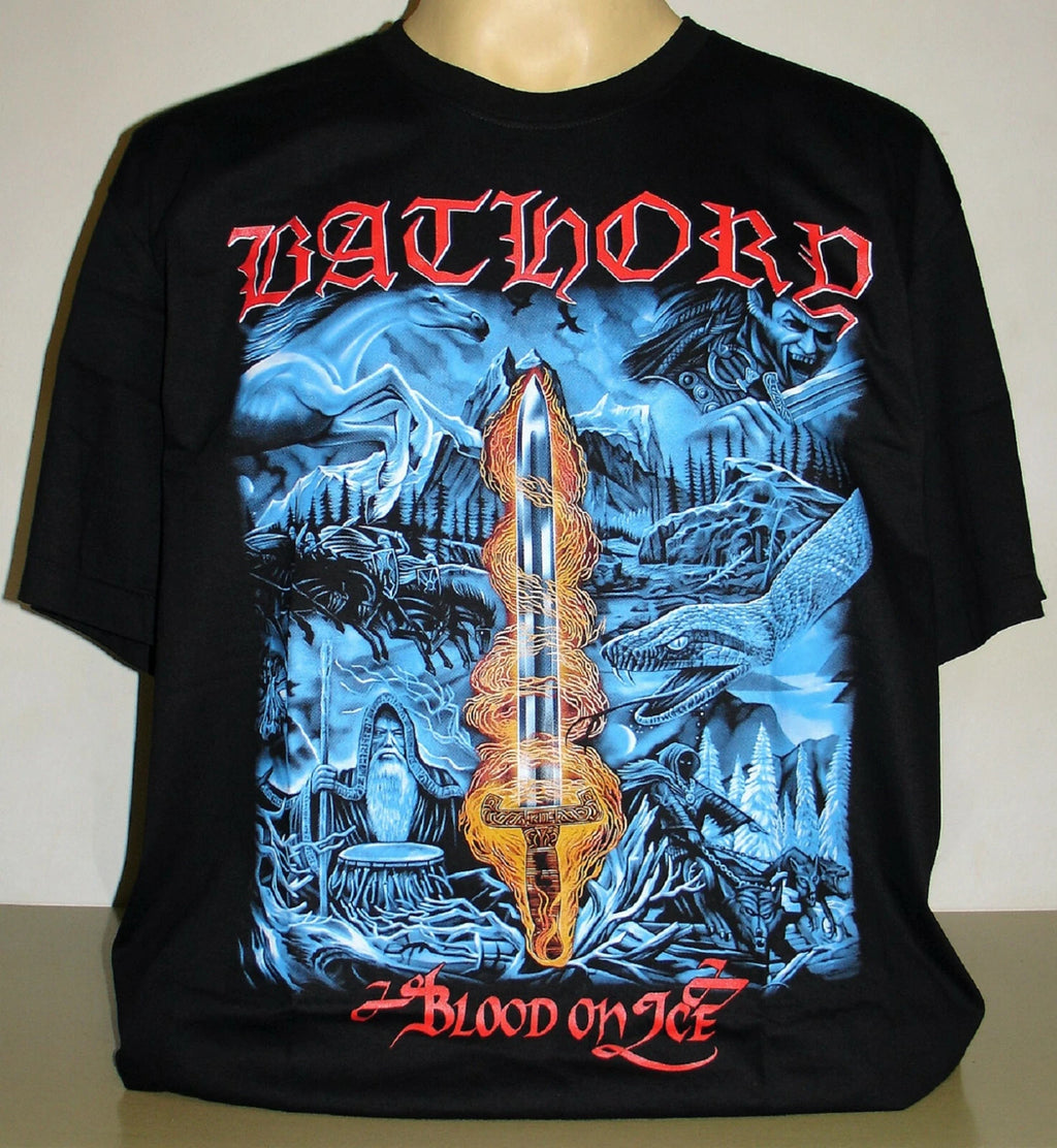 Bathory Blood On Ice T-Shirt Size S M L XL 2XL 3XL Black Viking Metal Band New!