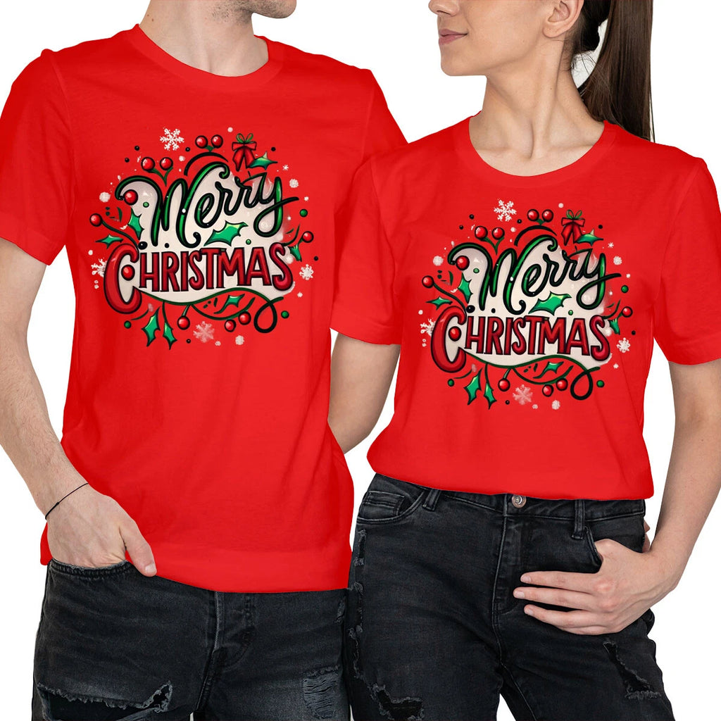 Merry Christmas Graphic T-Shirt - Unisex Christmas Tee - Holiday Gift #MC