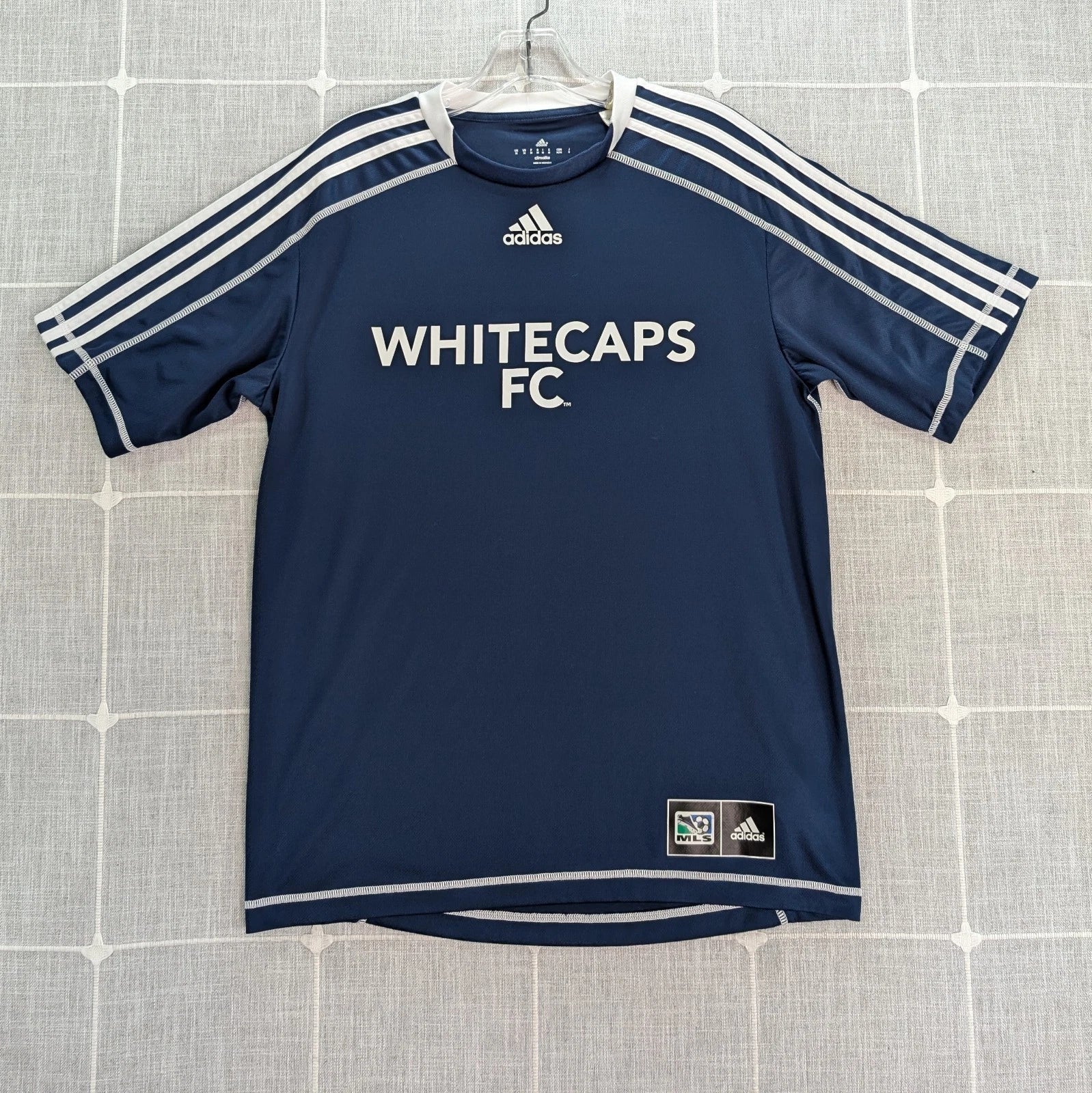 Adidas Vancouver White Caps FC Shirt Mens Medium Blue MLS Soccer Futbol Jersey