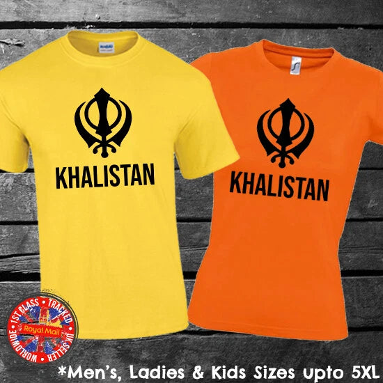 Khalistan T-shirt Sikh India Mens Ladies Kids Indepence Supporters Protest