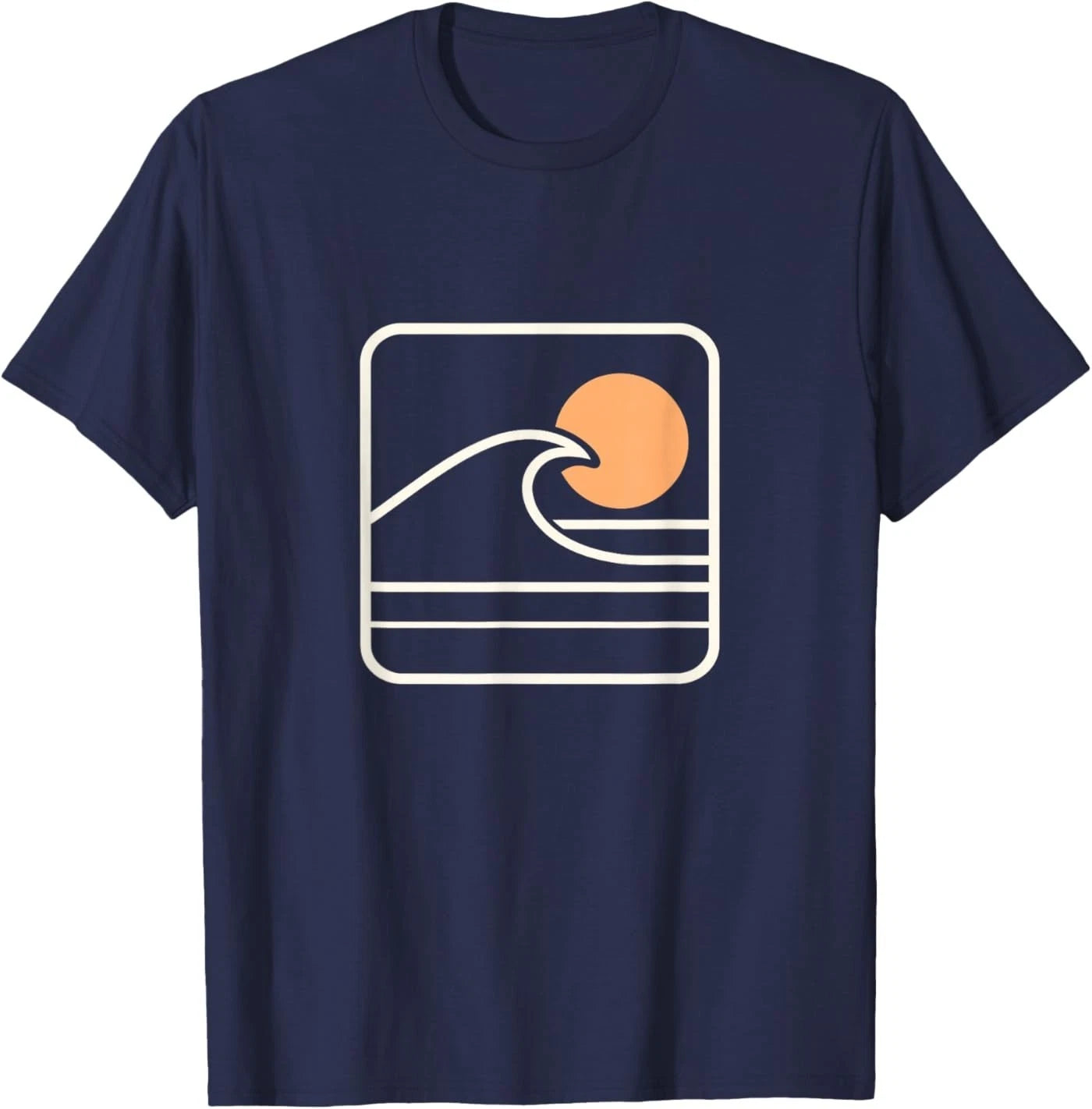 Retro Ocean Wave Sunset Surf Beach Minimalist T-Shirt