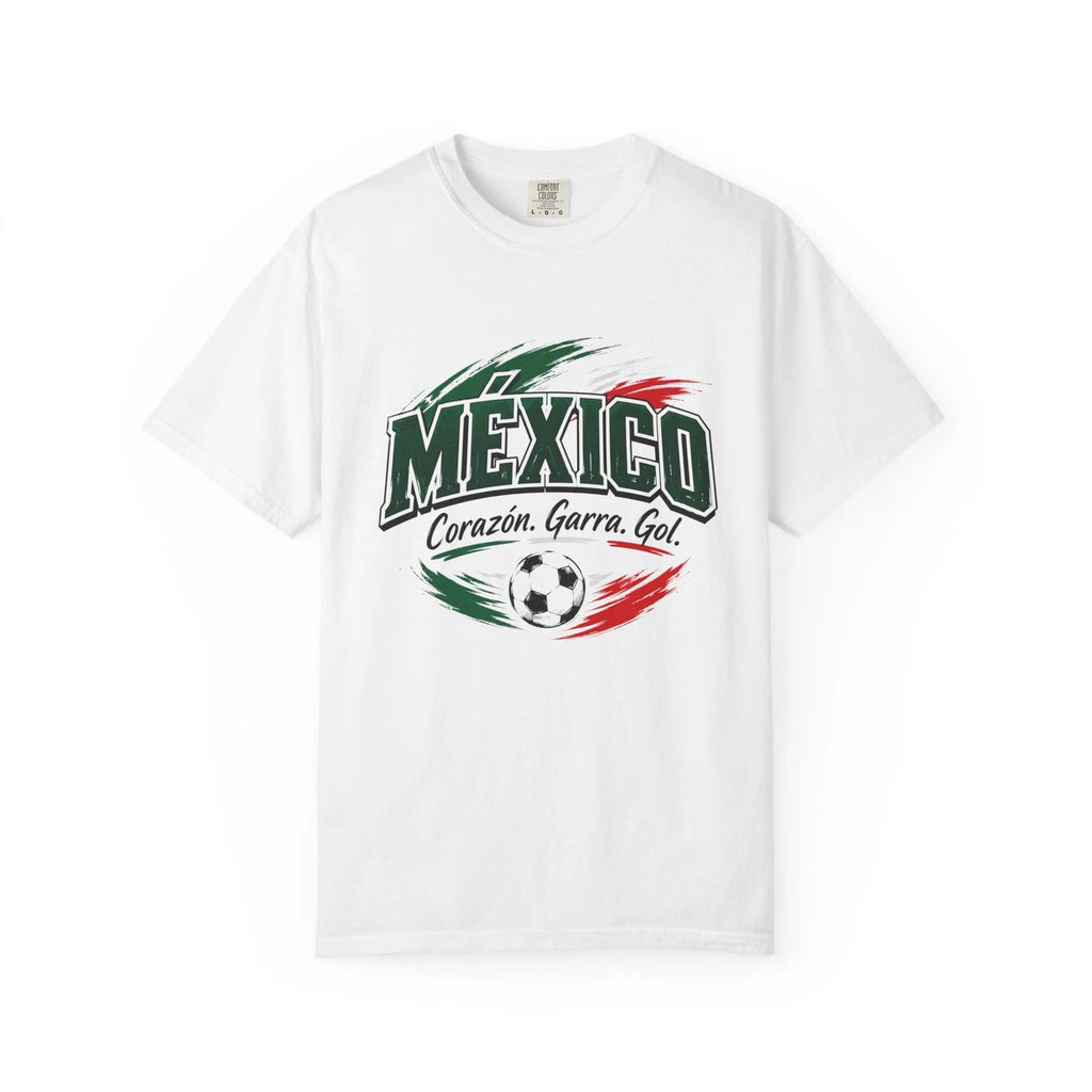 Mexico Soccer Fan T-Shirt Corazón Garra Gol Mexican Football Graphic Tee
