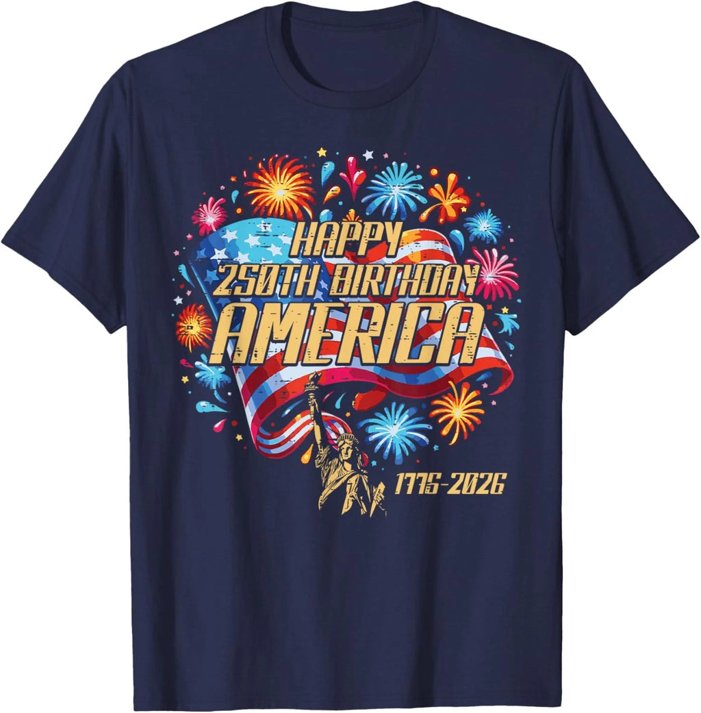 Happy 250th Birthday America 250 Anniversary Men Women Kids Unisex T-Shirt