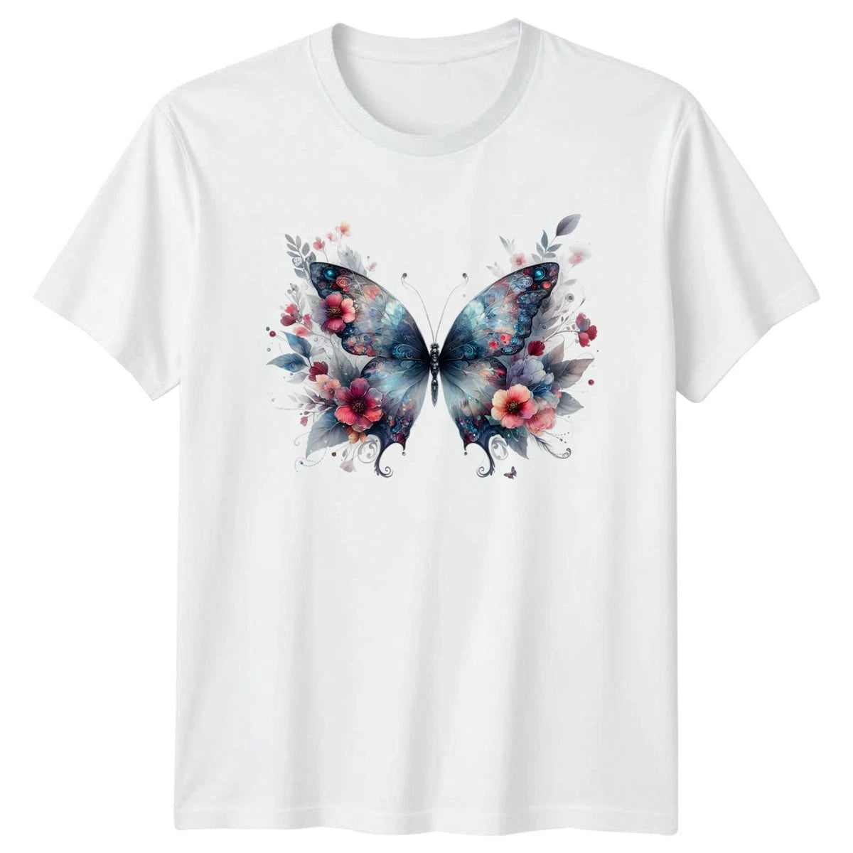 Enchanted Butterfly Floral Nature Mens Womens Graphic Tee Shirt