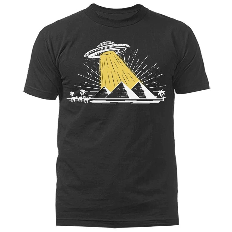 Egyptian Pyramids UFO Alien Funny Joke Humor Humorous T-Shirt
