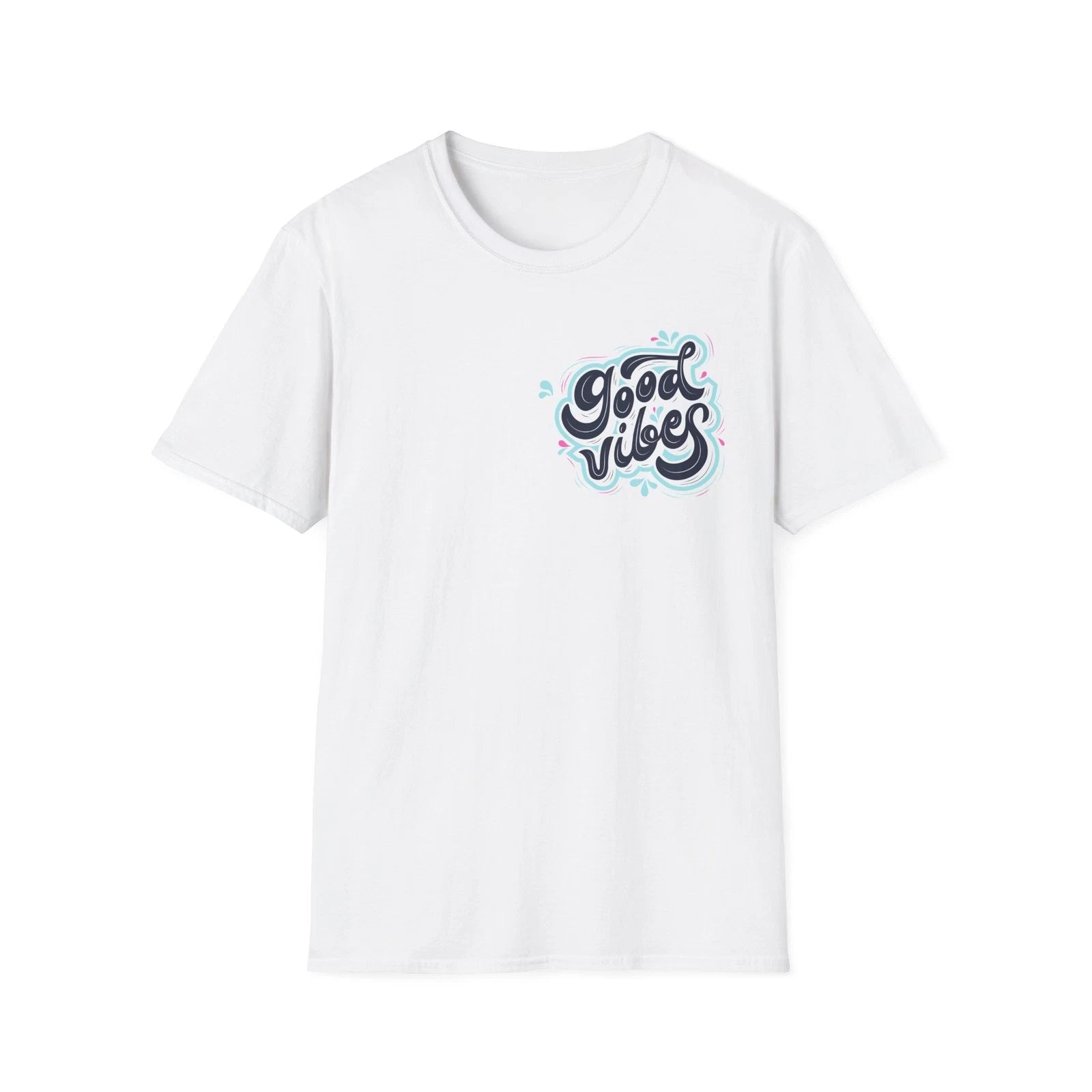 Good Vibes script design T-Shirt | positive typography, chest print