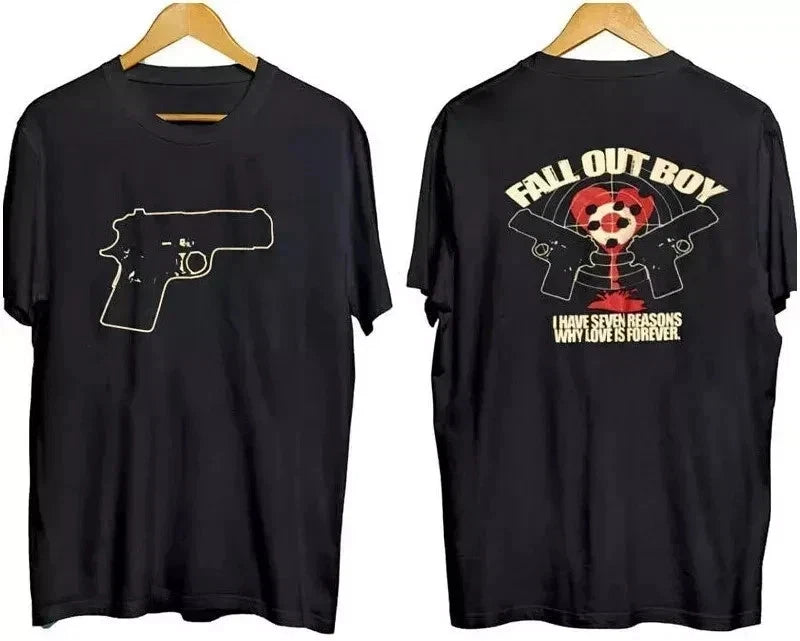 Fall Out Boy Tour, 2 Sided Vintage Y2K Graphic 100% Cotton Shirt S-5XL