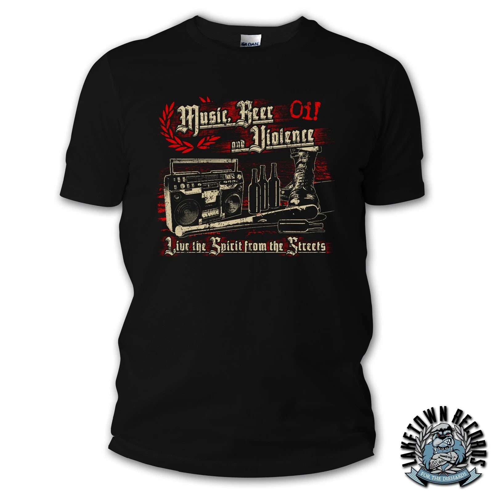 OI! - MUSIC BEER & VIOLENCE (T-SHIRT) S-3XL Oi! Punk Skinhead Working Class
