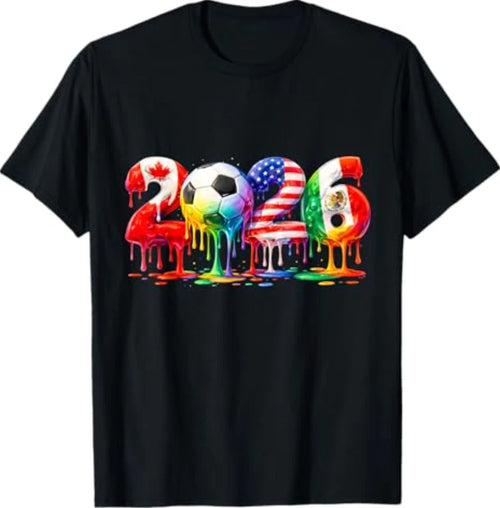 2026 Soccer Fan Ice Cream Drip USA Canada Mexico T-Shirt