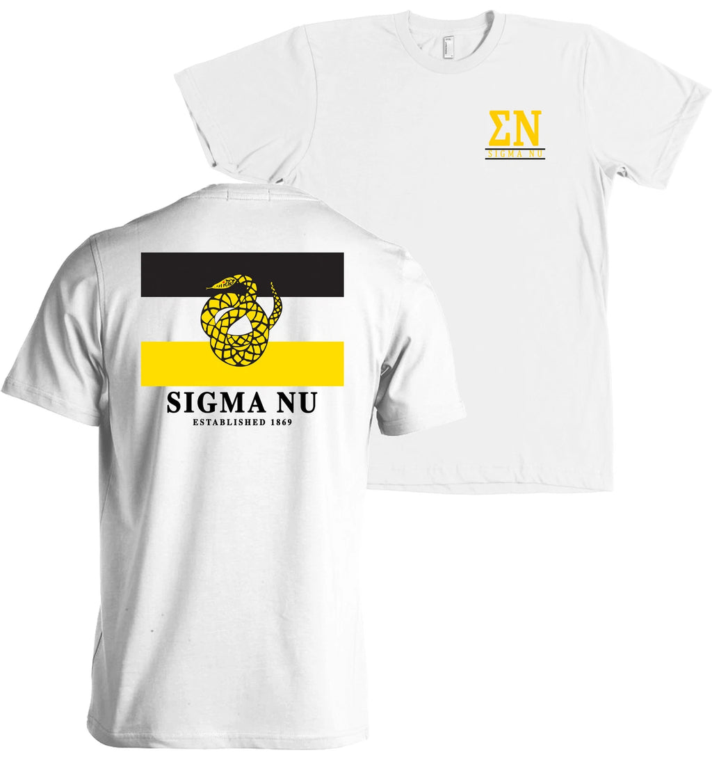 Sigma Nu Fraternity Flag Bella + Canvas T Shirt NEW
