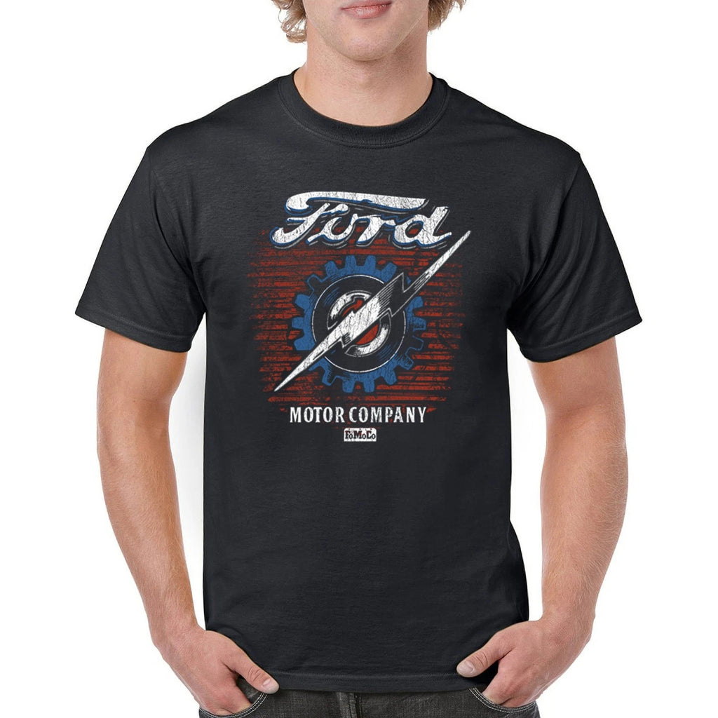 Ford F-100 Lightning Bolt Gear FoMoCo T-shirt Vintage Pickup Truck Men's Tee