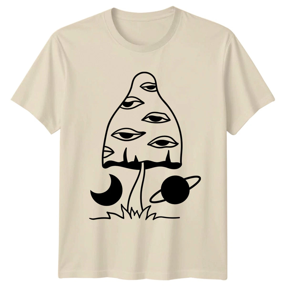 Mystical Mushroom Eyes Cottagecore Aesthetic T-Shirt Mushroom Art