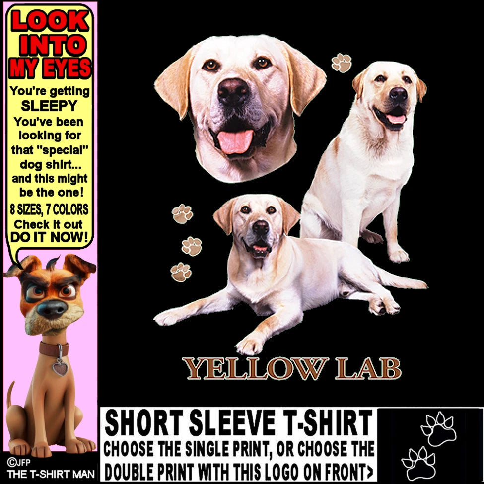 Beautiful Yellow Lab Custom Show Dog Art Style Yellow Lab Dog T-shirt 810