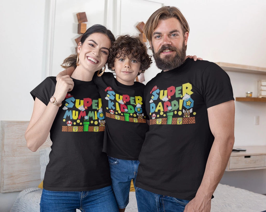 Family Matching Group T-shirts Dad Mum Kids Gamer Daddio Mummio Kiddo T-shirt