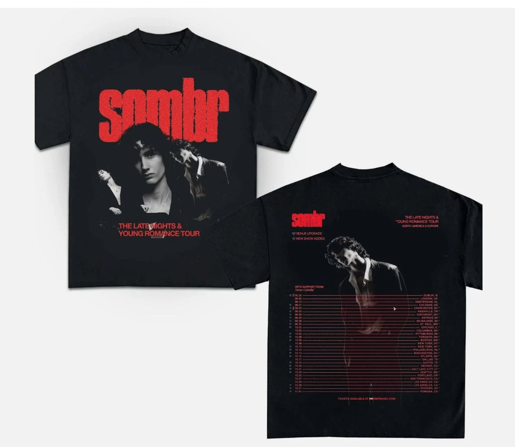 Sombr the Late Nights & Young Romance Tour North America and Europe Tour T-shirt