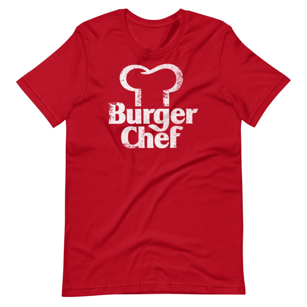 BURGER CHEF Vintage Style Restaurant Graphic Tee Shirt Short-Sleeve T-Shirt