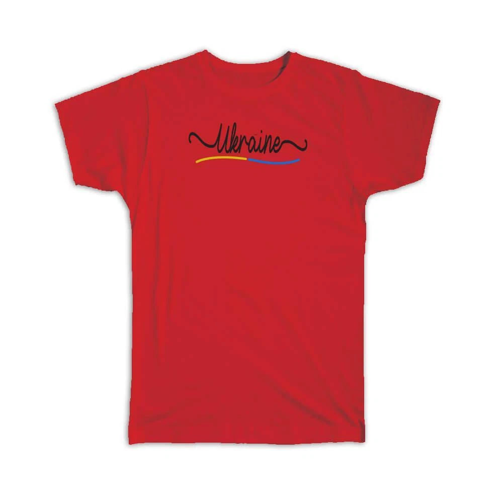 Gift T-Shirt : Ukraine Flag Colors Ukrainian Travel Expat Country Minimalist