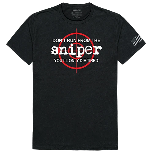 Don't Run From the Sniper Tactical Military Graphic Black Men's T-Shirt