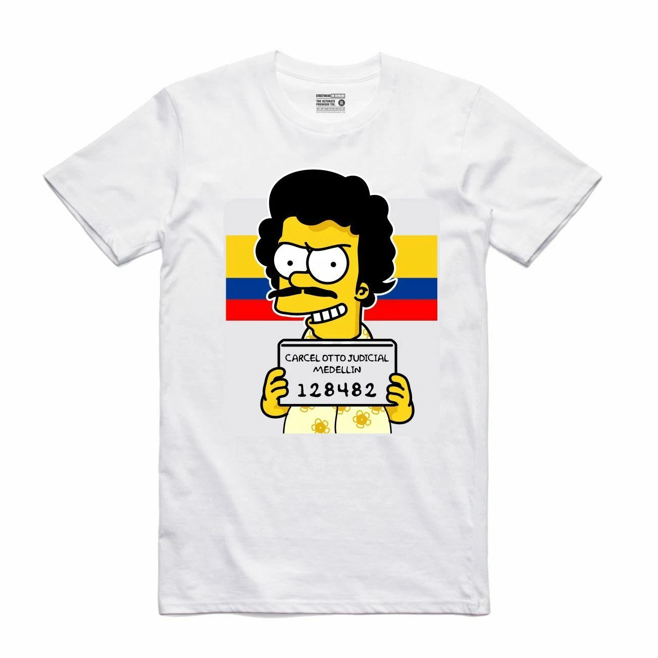 BRAND NEW Streetwear on Demand BOOTLEG ESCO BART WHITE Tee Shirt SMALL-3XLARGE