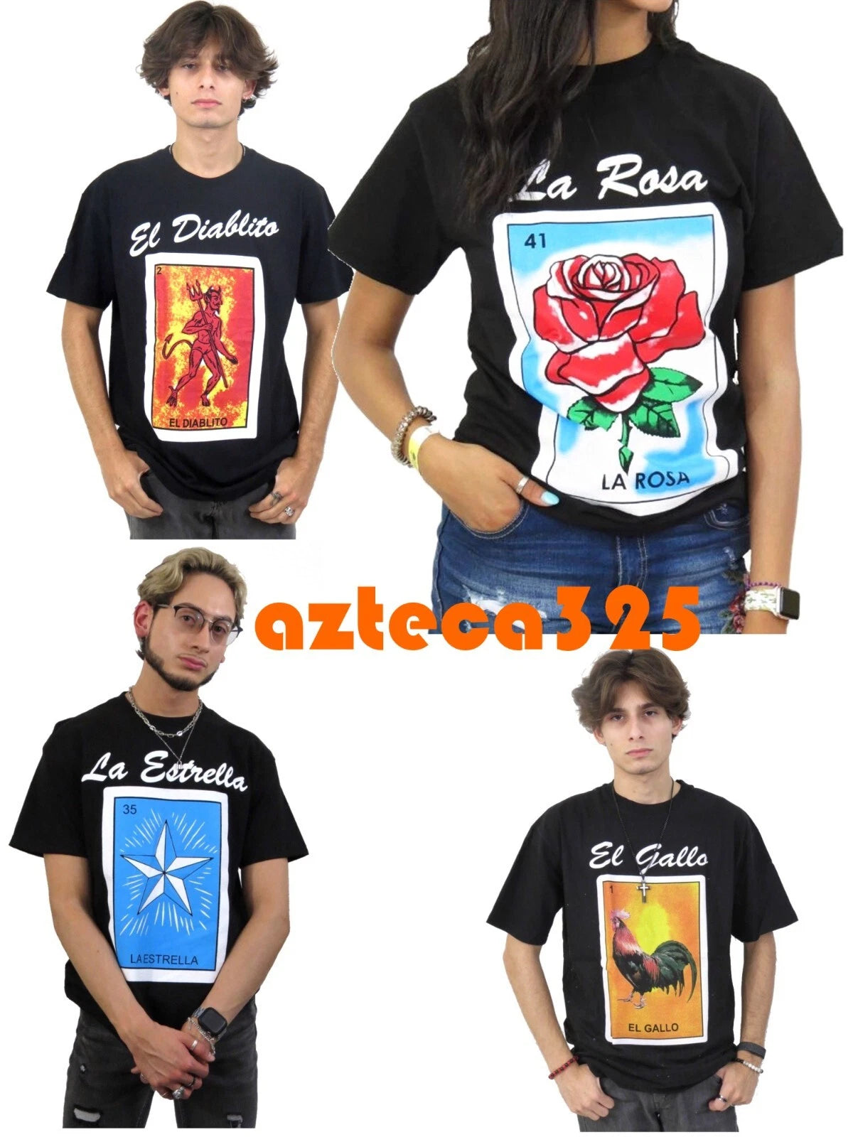 Mexican Loteria Unisex Black T-Shirt Funny Small to 2XL