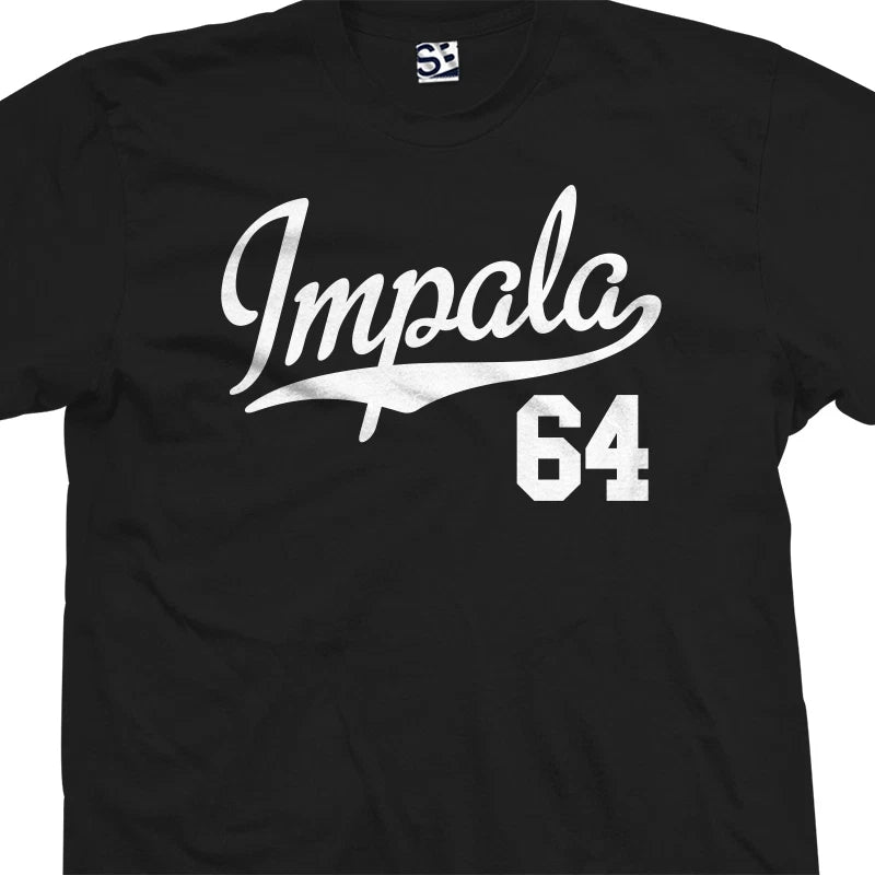 Impala 64 Script T-Shirt | 1964 SS Lowrider Classic Car Mens Sports Jersey Tee