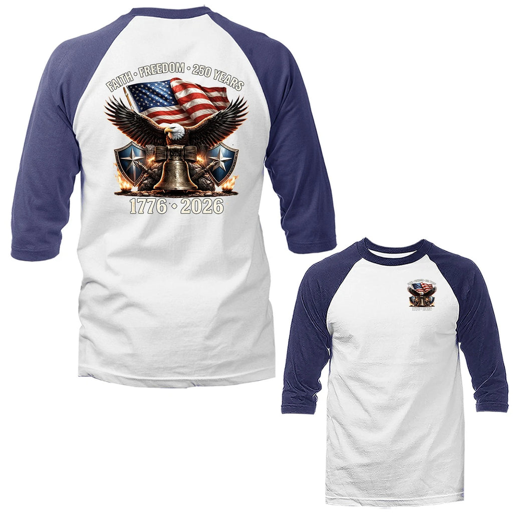 250 Years of Freedom Independence Day USA Patriotic 4th of July  Raglan