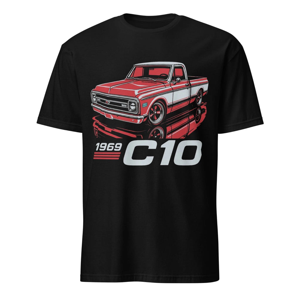 1969 Chevy C10 Pickup Truck T-Shirt – Classic Red & White Vintage Graphic Tee