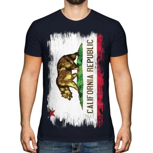 Kalifornien Bundesstaat Grunge Flagge Herren T-Shirt Hemd Jersey Geschenk