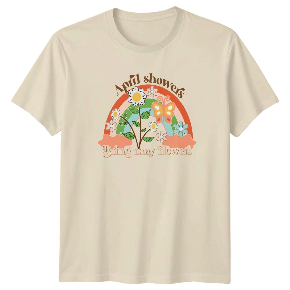 April Showers Bring May Flowers T-Shirt Groovy Floral Spring