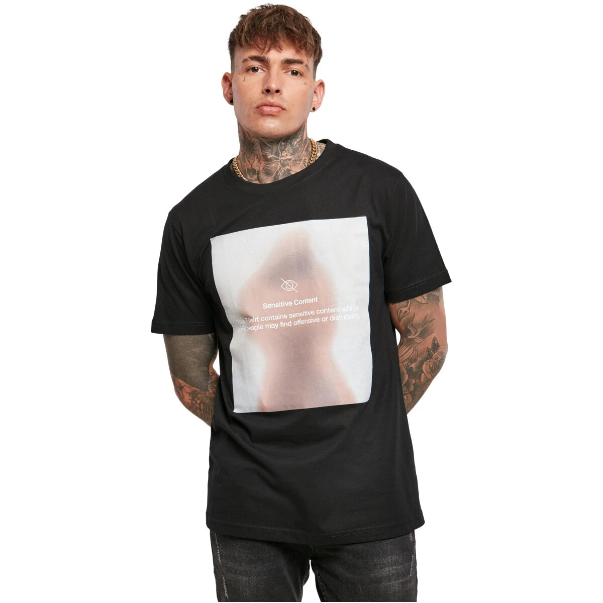 Mister Tee Sensitive Blur Content Round Neck Short Sleeve T-Shirt
