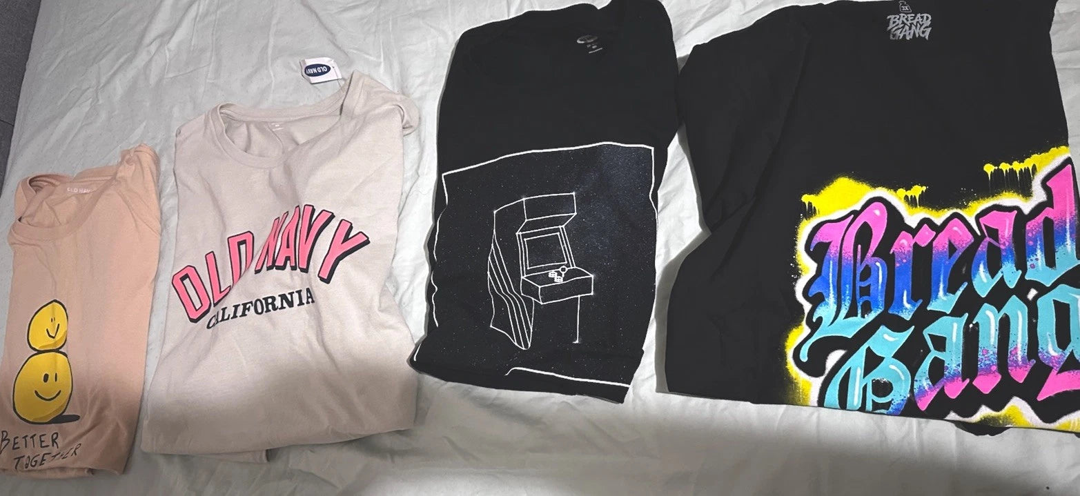 Old Navy Mixed Graphic Logo T-Shirt Lot 100% Cotton Multicolor