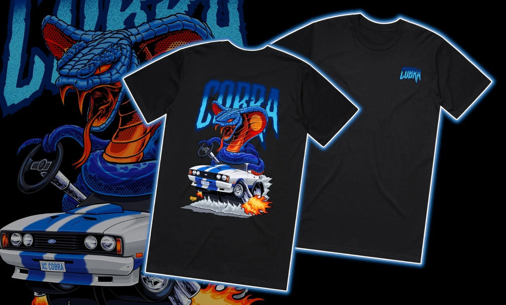 HOON CUSTOMS FORD XC COBRA T-SHIRT FRONT AND BACK PRINT
