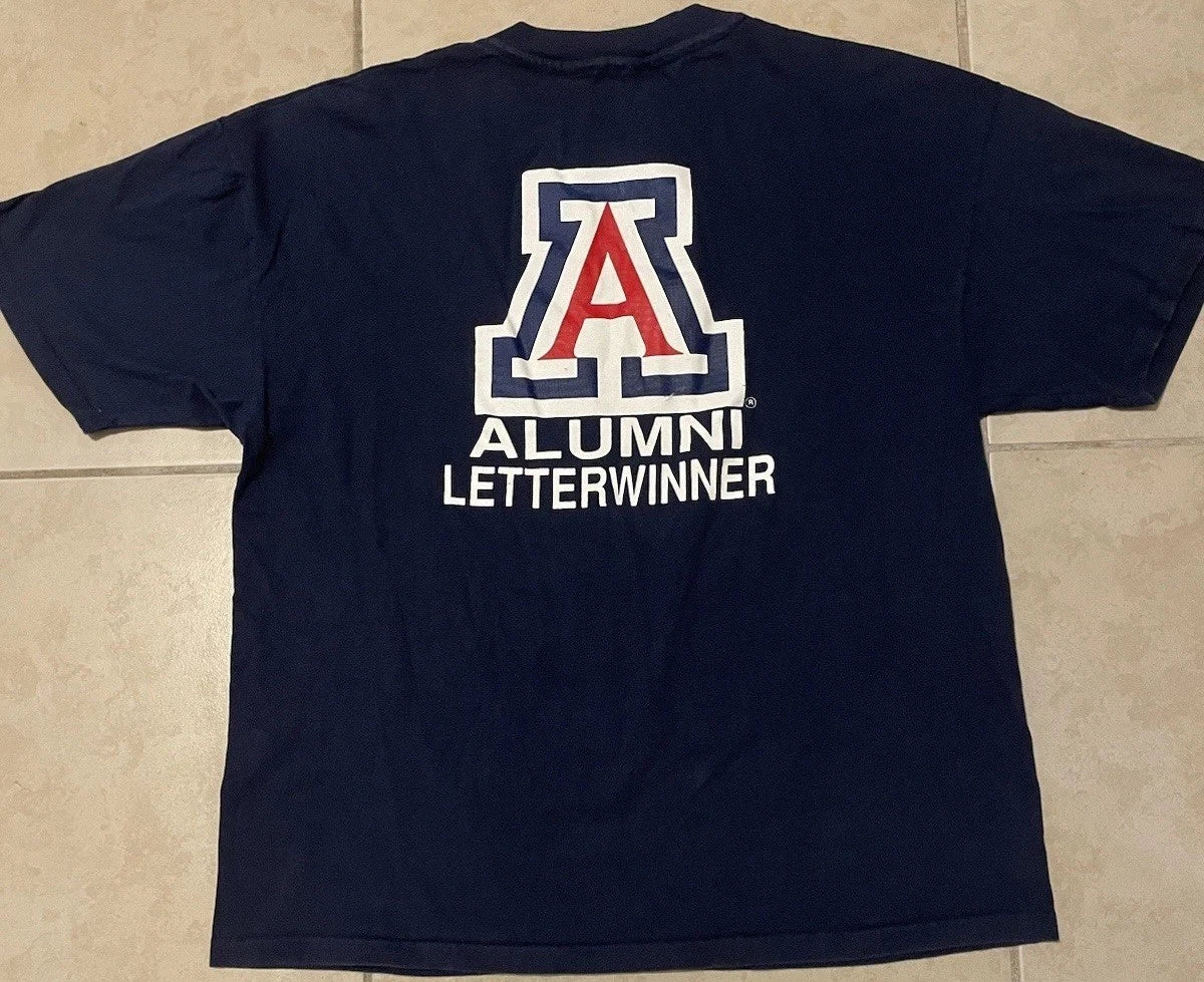 Vtg 90s University Of Arizona Faded Alumni Shirt M L College Track PE Grunge 80s