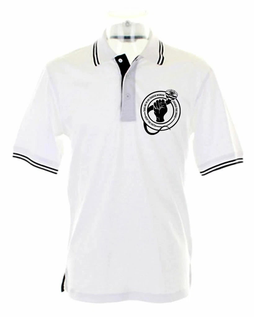 THE SNAKE NORTHERN SOUL KEEP THE FAITH  MEN'S CONTRAST POLO T-SHIRT - Al Wilson