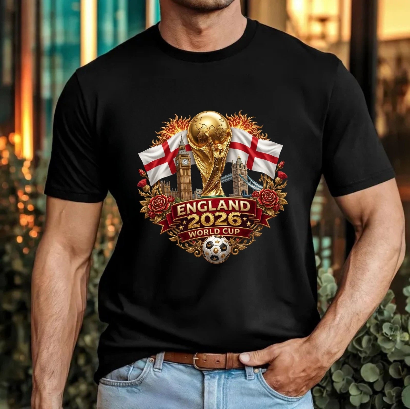 England 2026 Tournament T-Shirt St George Flag Football Fan London Gift Tee Top