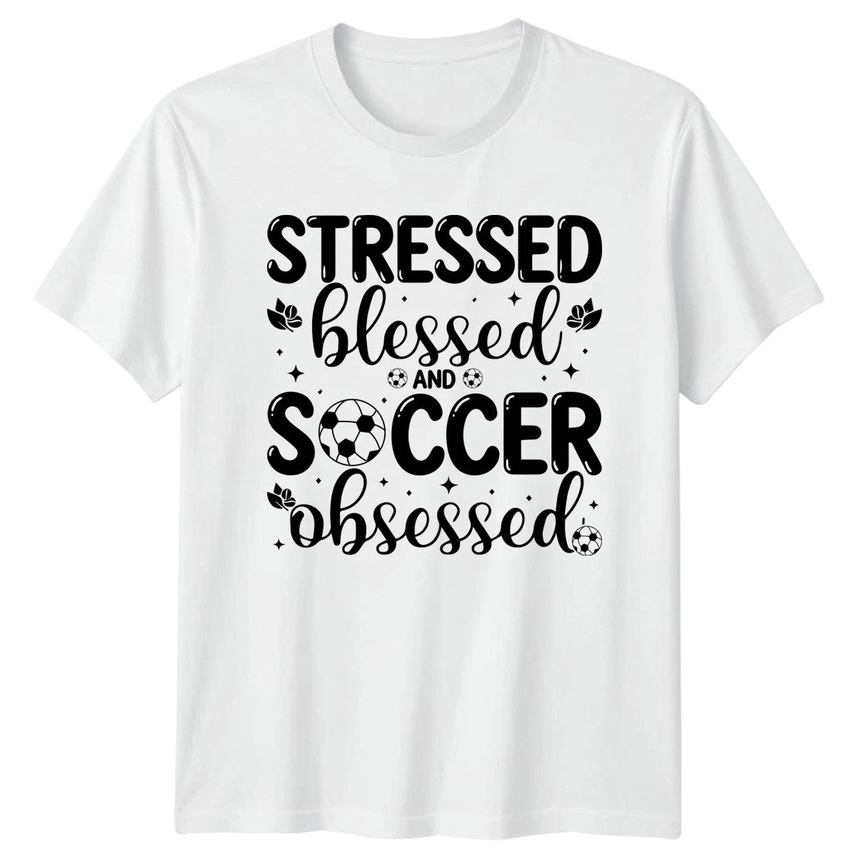 Stressed Blessed And Soccer Obsessed Womens T-Shirt Soccer Mom Gift For Her