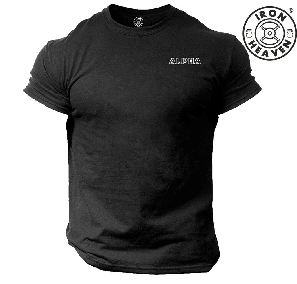Alpha T Shirt Pocket Gym Clothing Bodybuilding Training Workout Exercise MMA Top