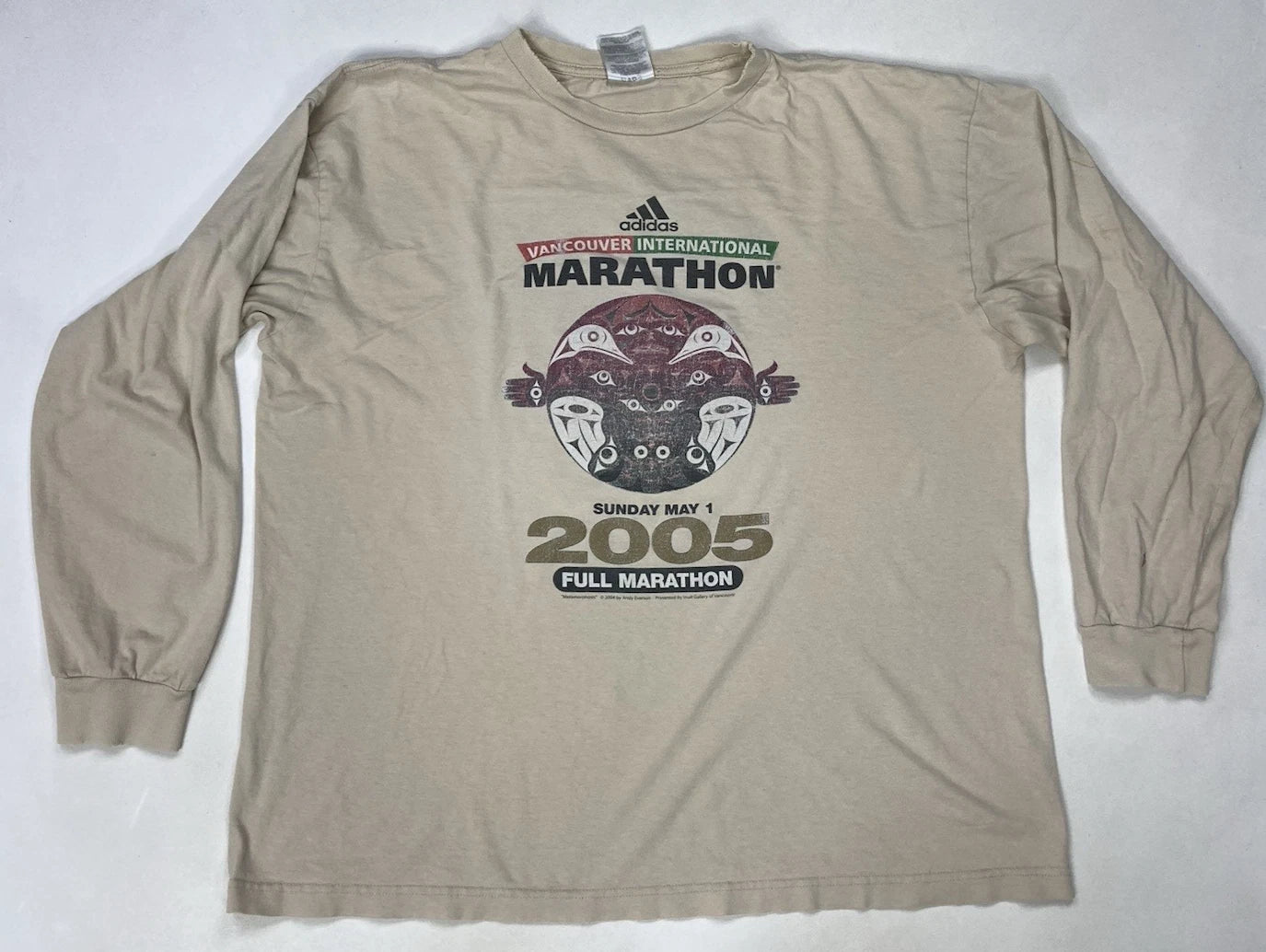 VTG Adidas Vancouver Marathon 2005 T-shirt Men XL Metamorphosis Andy Everson