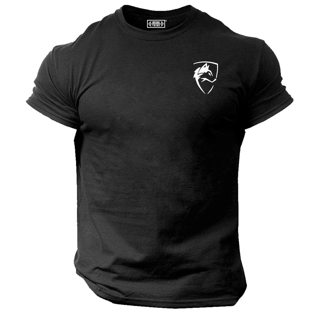 Wolf T Shirt Pocket Gym Clothing Bodybuilding Training Workout Exercise MMA Top