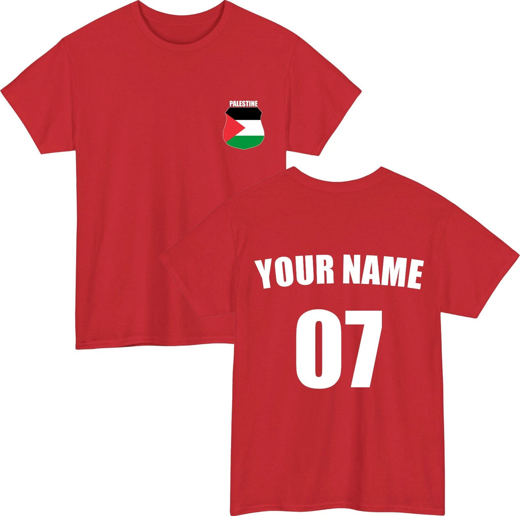 Personalised Palestine Football T-Shirt Custom Name Number Fan Gift Unisex Top
