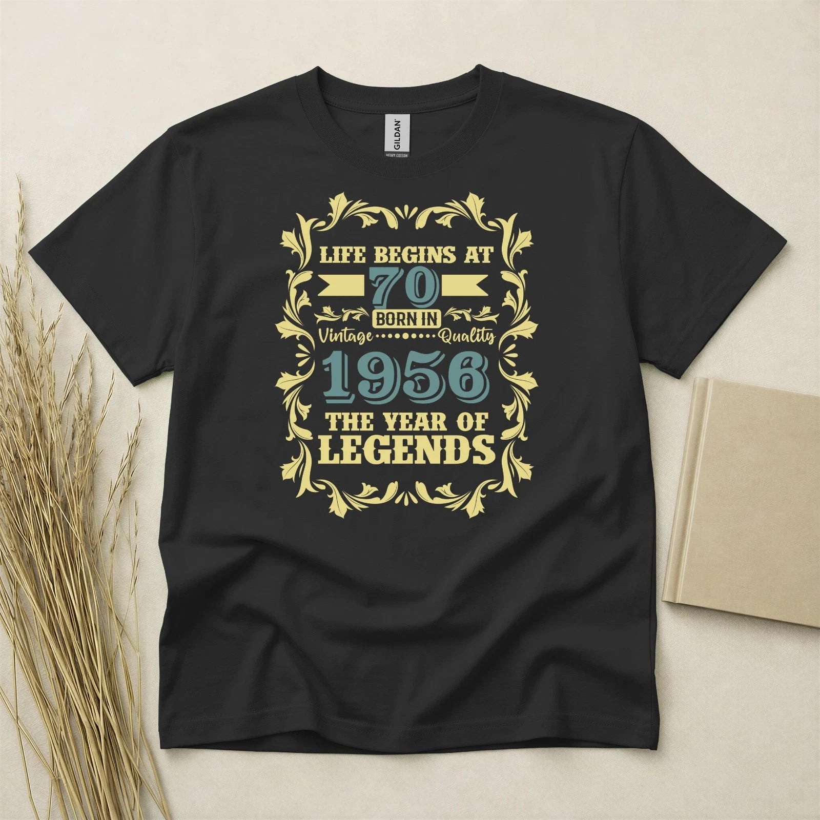 70th Birthday T-shirt Born In 1956 70 Years Old Gifts Life Begins At 70 Funny