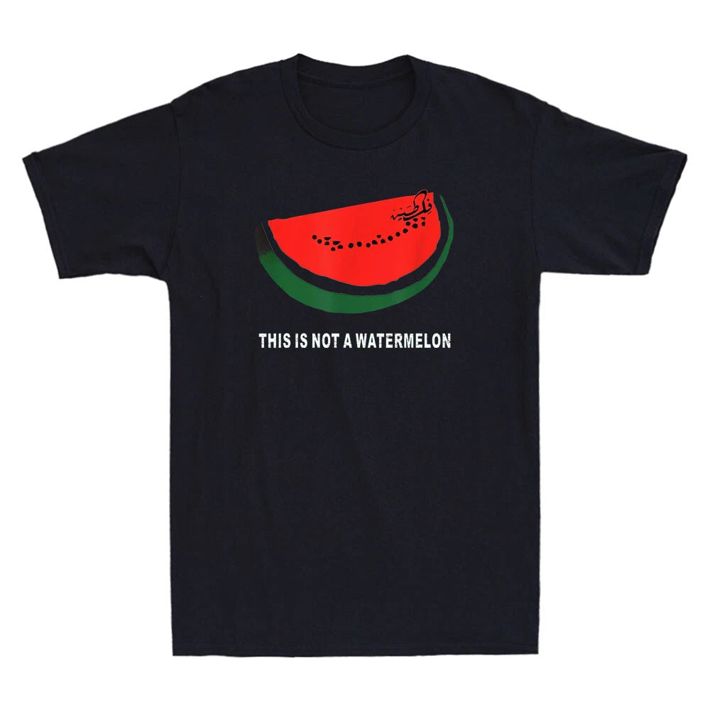 This is Not a Watermelon Funny Palestine Map Palestine Flag Retro Men's T-Shirt