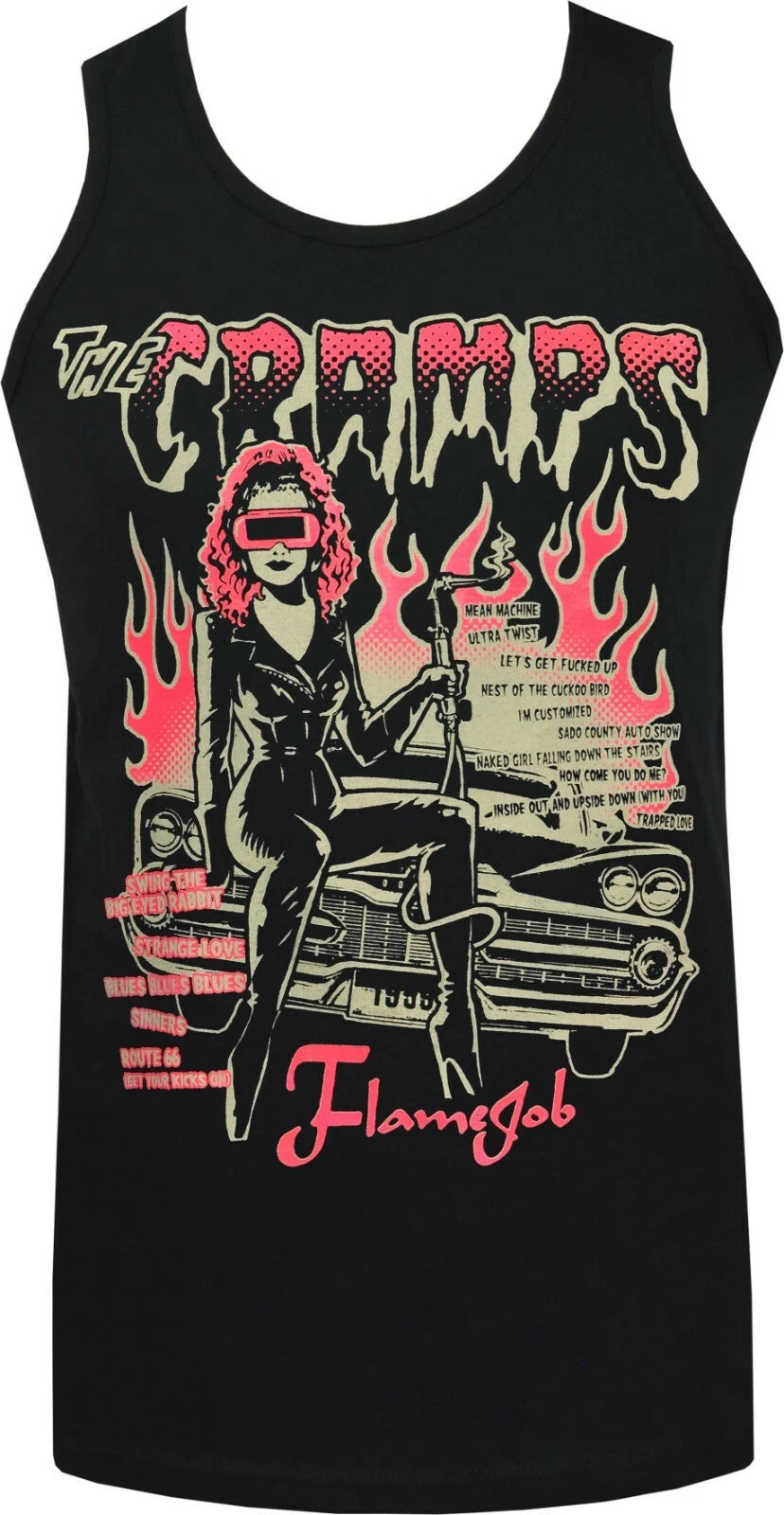 The Cramps Mens Psychobilly Tank Top Vince Ray Poison Ivy Classic Custom Royal