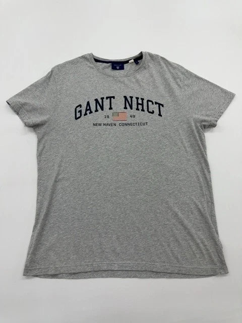 GANT Mens Gray City Graphic T-Shirt Size L Regular Crew Neck Jersey