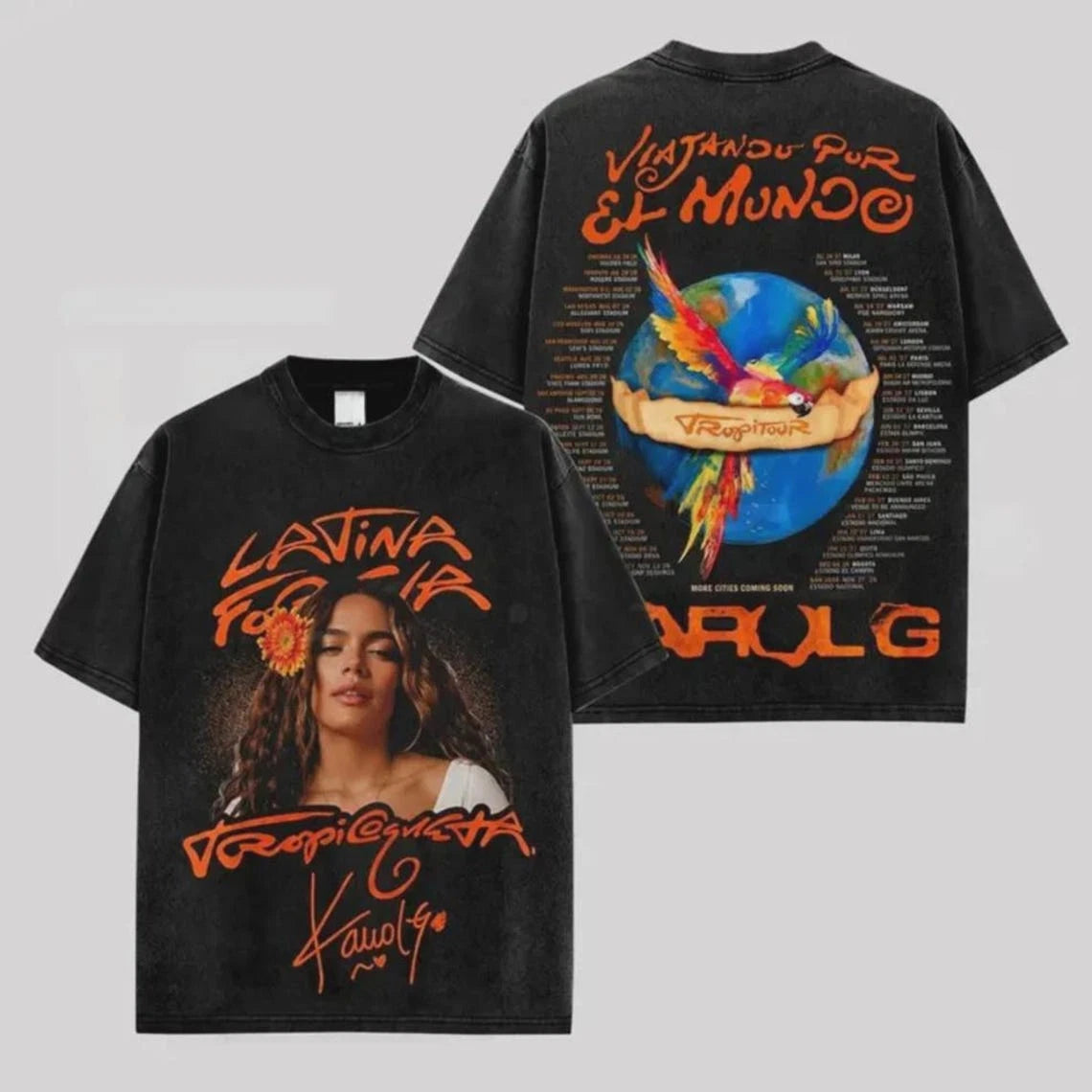 Karol G Viajando Por El Mundo Tropitour 2026 Concert T-Shirt