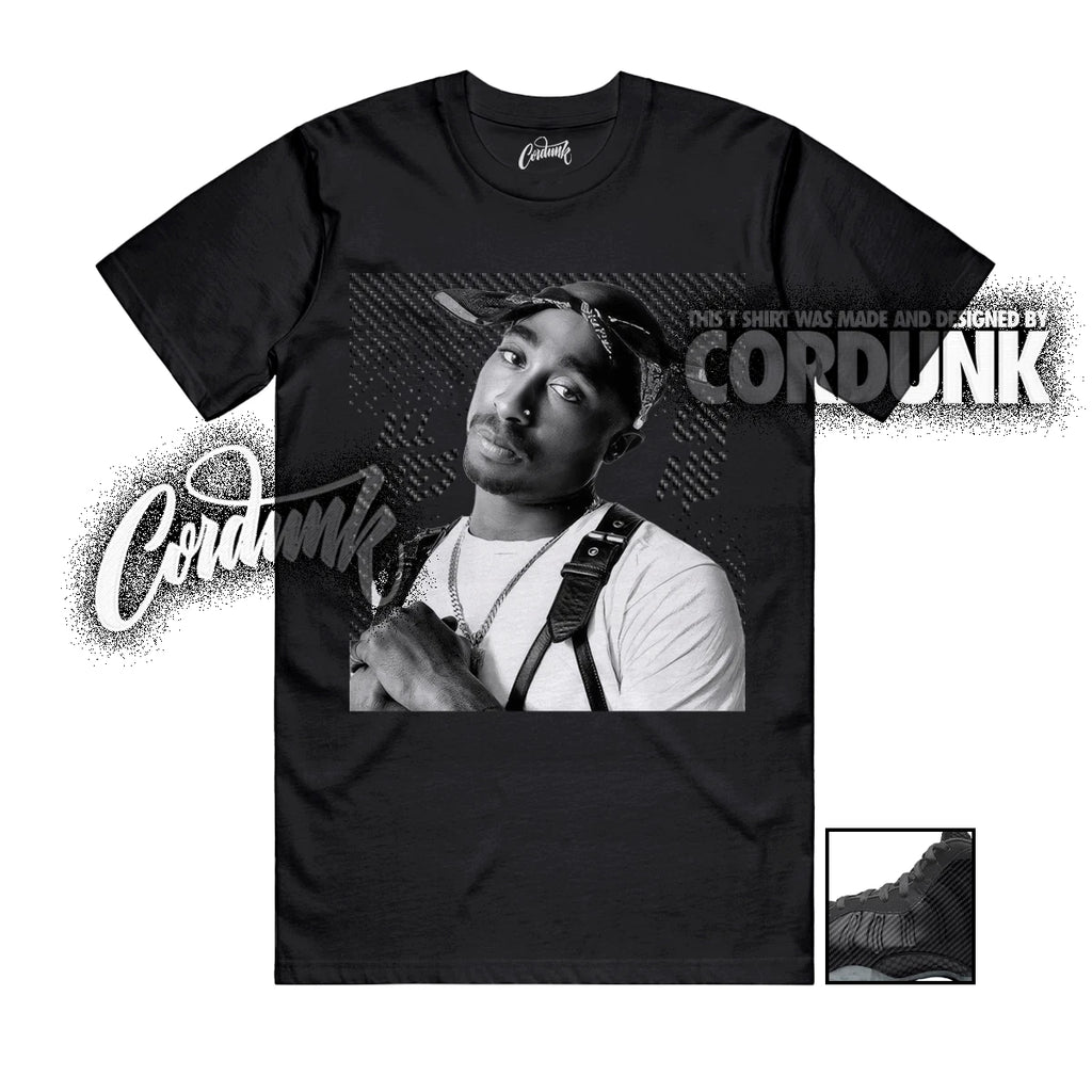 Foamposite Carbon Fiber Black Dark Smoke Grey T Shirt Match TP